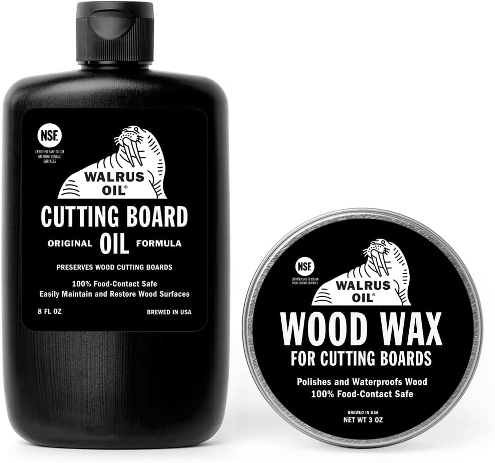 - Cutting Board Oil and Wood Wax Set. for Cutting Boards, Butcher Blocks, Wooden Spoons, and Bowls. 100% Food-Contact Safe.