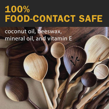 - Cutting Board Oil and Wood Wax Set. for Cutting Boards, Butcher Blocks, Wooden Spoons, and Bowls. 100% Food-Contact Safe.